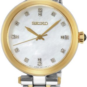 Seiko Damklocka SRZ532P1 Vit/Gulguldtonat stål Ø30 mm