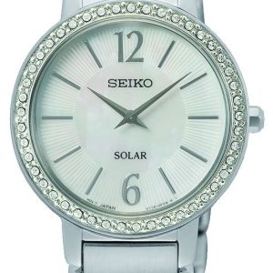 Seiko Damklocka SUP467P1 Solar Vit/Stål Ø30 mm