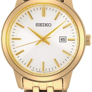 Seiko Damklocka SUR412P1 Classic Vit/Gulguldtonat stål Ø30 mm