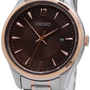 Seiko Damklocka SUR476P1 Classic Brun/Roséguldstonat stål Ø30 mm