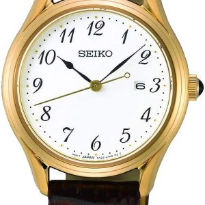 Seiko Damklocka SUR638P1 Classic Vit/Läder Ø29 mm