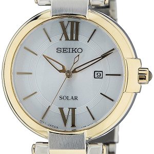 Seiko Damklocka SUT154P1 Solar Silverfärgad/Gulguldtonat stål Ø32