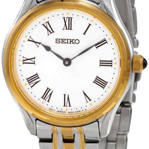 Seiko Damklocka SWR070P1 Classic Vit/Gulguldtonat stål Ø29 mm