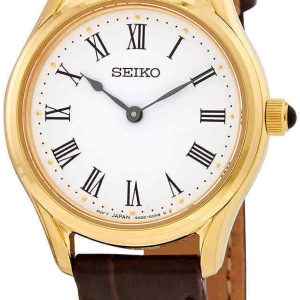 Seiko Damklocka SWR072P1 Classic Vit/Läder Ø29 mm