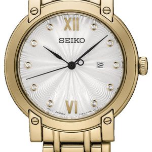 Seiko Damklocka SXDG80P1 Dress Ladies Silverfärgad/Gulguldtonat