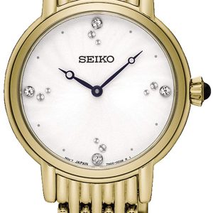 Seiko Dress Ladies Damklocka SFQ804P1 Vit/Gulguldtonat stål Ø29.4 mm