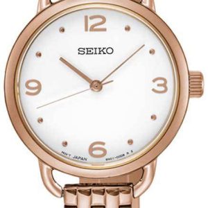 Seiko Dress Ladies Damklocka SUR672P1 Vit/Roséguldstonat stål