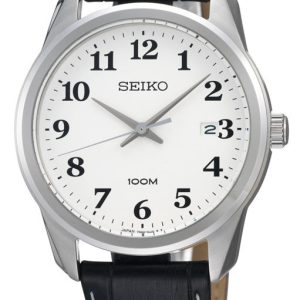 Seiko Herrklocka SGEG17P1 Dress Mens Vit/Läder Ø38 mm