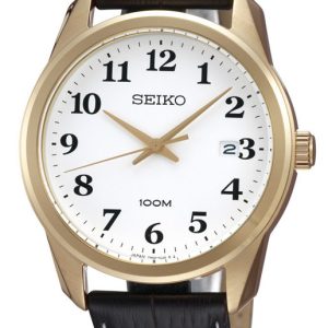 Seiko Herrklocka SGEG18P1 Dress Mens Vit/Läder Ø38 mm