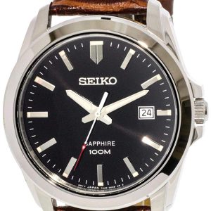 Seiko Herrklocka SGEH49P2 Classic Svart/Läder Ø41 mm