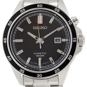 Seiko Herrklocka SKA641P1 Kinetic Svart/Stål Ø44 mm