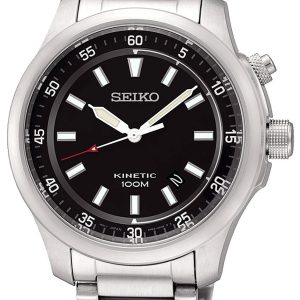 Seiko Herrklocka SKA685P1 Kinetic Svart/Stål Ø44 mm