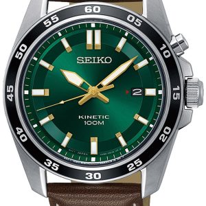 Seiko Herrklocka SKA791P1 Kinetic Grön/Läder Ø43 mm