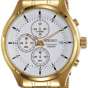 Seiko Herrklocka SKS544P1 Vit/Gulguldtonat stål Ø43 mm