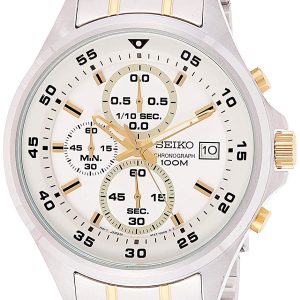 Seiko Herrklocka SKS629P1 Vit/Gulguldtonat stål Ø43 mm