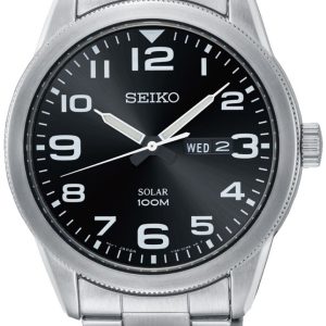 Seiko Herrklocka SNE471P1 Solar Svart/Stål Ø43 mm