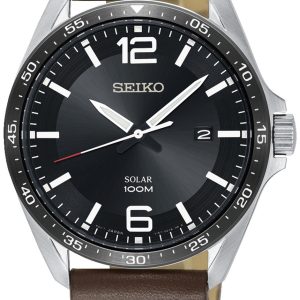 Seiko Herrklocka SNE487P1 Solar Svart/Läder Ø43 mm