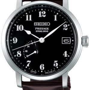 Seiko Herrklocka SNR039J1 Presage Svart/Läder Ø39.5 mm