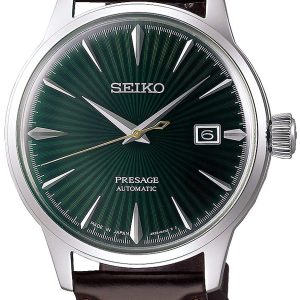 Seiko Herrklocka SRPD37J1 Presage Grön/Läder Ø40.5 mm