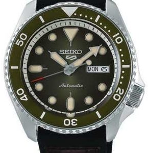 Seiko Herrklocka SRPD75_R Sport 5 Grön/Läder Ø43 mm