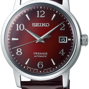 Seiko Herrklocka SRPE41J1 Presage Röd/Läder Ø38.5 mm