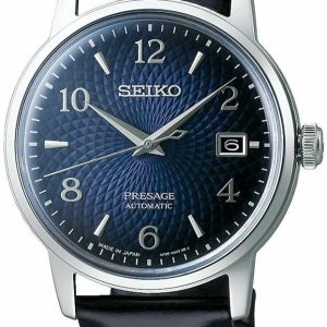 Seiko Herrklocka SRPE43J1 Presage Blå/Läder Ø38.5 mm