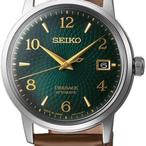 Seiko Herrklocka SRPE45J1 Presage Grön/Läder Ø38.3 mm