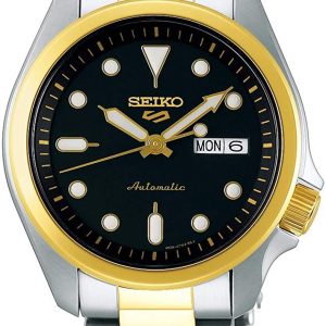 Seiko Herrklocka SRPE60K1 Svart/Gulguldtonat stål Ø40 mm