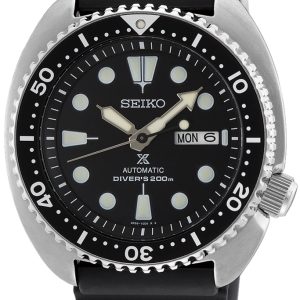 Seiko Herrklocka SRPE93K1 Prospex Turtle Svart/Gummi Ø45 mm