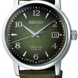 Seiko Herrklocka SRPF41J1 Presage Grön/Läder Ø38.5 mm