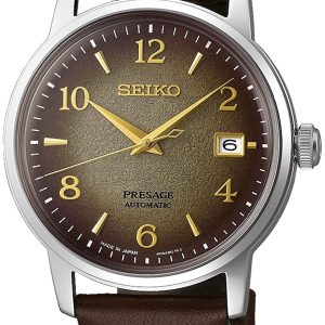 Seiko Herrklocka SRPF43J1 Presage Brun/Läder Ø38.5 mm