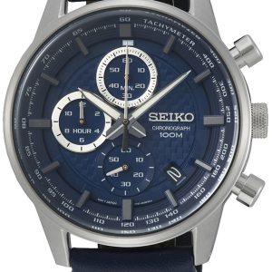 Seiko Herrklocka SSB333P1 Blå/Läder Ø42.7 mm