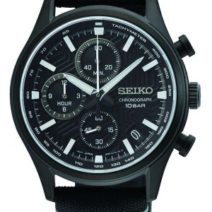 Seiko Herrklocka SSB421P1 Classic Svart/Textil Ø39 mm