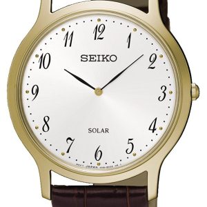 Seiko Herrklocka SUP860P1 Solar Vit/Läder Ø37.8 mm