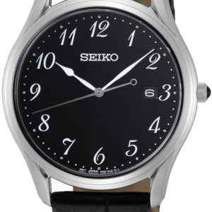 Seiko Herrklocka SUR305P1 Svart/Läder Ø39 mm