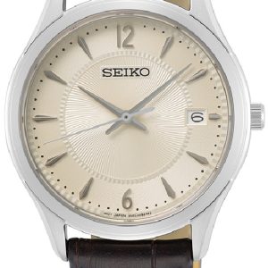 Seiko Herrklocka SUR421P1 Beige/Läder Ø40 mm