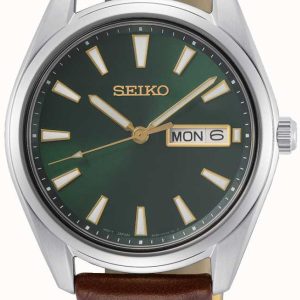 Seiko Herrklocka SUR449P1 Neo Classic Grön/Läder Ø40.2 mm