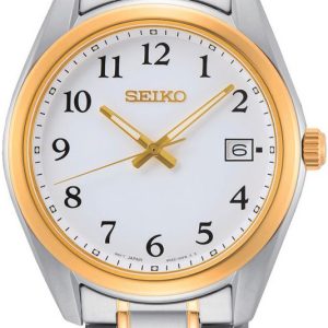 Seiko Herrklocka SUR460P1 Neo Classic Vit/Gulguldtonat stål Ø40 mm