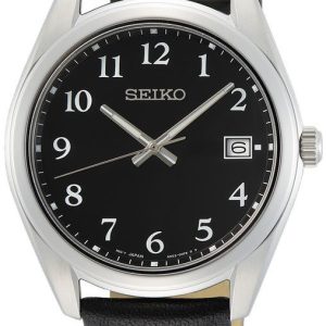 Seiko Herrklocka SUR461P1 Neo Classic Svart/Läder Ø40.2 mm