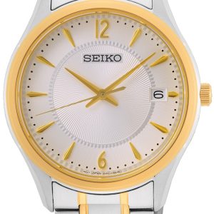 Seiko Herrklocka SUR468P1 Neo Classic Vit/Gulguldtonat stål Ø39.4 mm