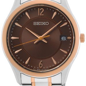 Seiko Herrklocka SUR470P1 Classic Brun/Roséguldstonat stål Ø40 mm