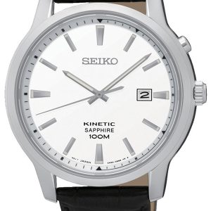 Seiko Kinetic Herrklocka SKA743P1 Vit/Läder Ø42 mm