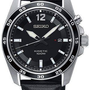 Seiko Kinetic Herrklocka SKA789P1 Svart/Läder Ø42 mm