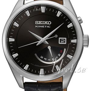 Seiko Kinetic Herrklocka SRN045P2 Svart/Läder Ø43 mm