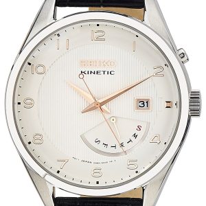 Seiko Kinetic Herrklocka SRN049P1 Antikvit/Läder Ø42 mm