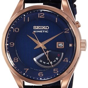 Seiko Kinetic Herrklocka SRN062P1 Blå/Läder Ø42 mm