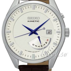 Seiko Kinetic Herrklocka SRN071P1 Champagnefärgad/Läder Ø43 mm