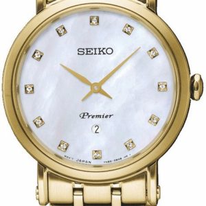 Seiko Premier Damklocka SXB434P1 Vit/Gulguldtonat stål Ø30.5 mm