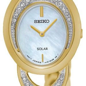 Seiko Solar Damklocka SUP298P1 Vit/Gulguldtonat stål Ø23 mm