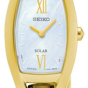 Seiko Solar Damklocka SUP314P1 Vit/Gulguldtonat stål